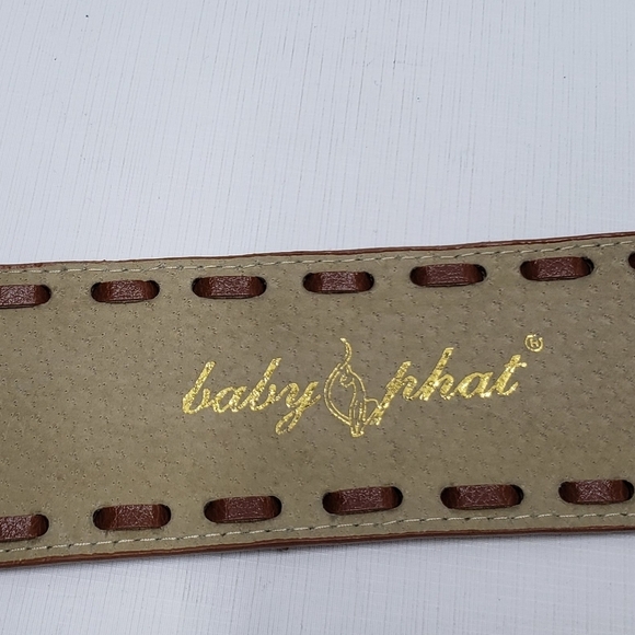 Baby Phat Brown Woven Faux Leather Cinch Belt Medium Large - Picture 10 of 14